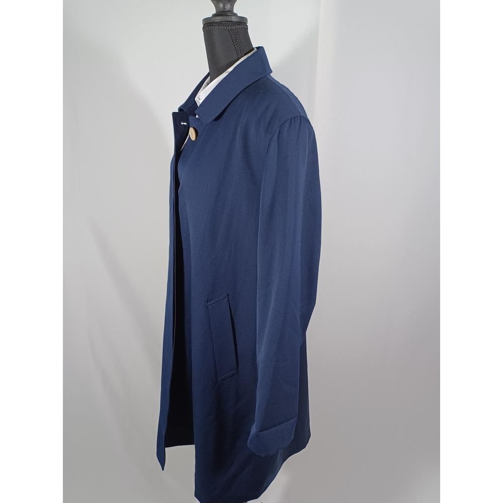 Vintage‎ Anne Klein Coat Womens Small Blue Wool Single Breasted Overcoat 80s - Picture 2 of 7